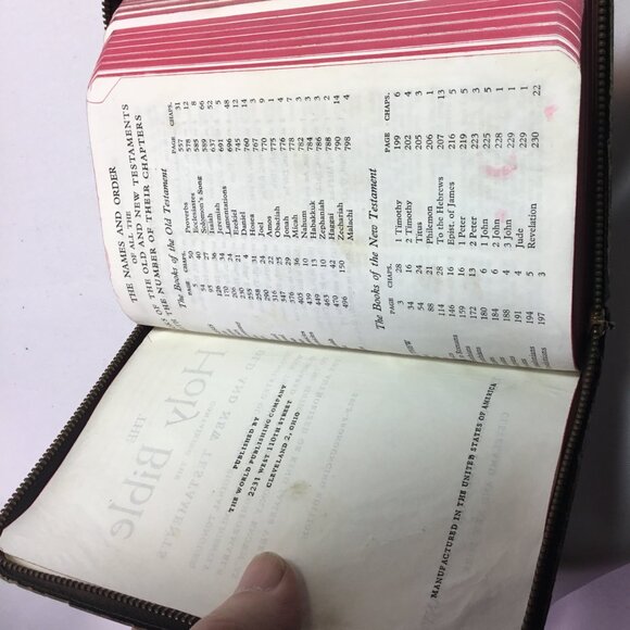 Holy Bible Illustrated KJV Self-Pronouncing Edition Zippered World Pub Vintage - Picture 10 of 15